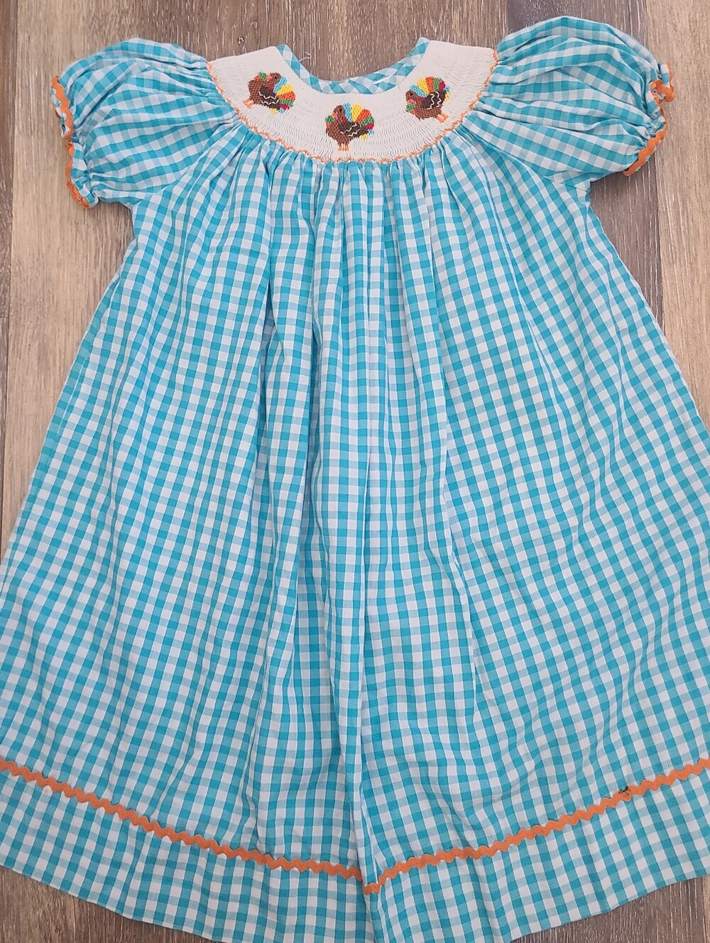 Six Honeybees Smocked Thanksgiving Dresa Girls 4T